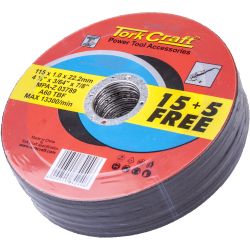 TORK CRAFT 15+ 5 Free Cutting Disc Steel 115 X 1.0 X 22.2mm